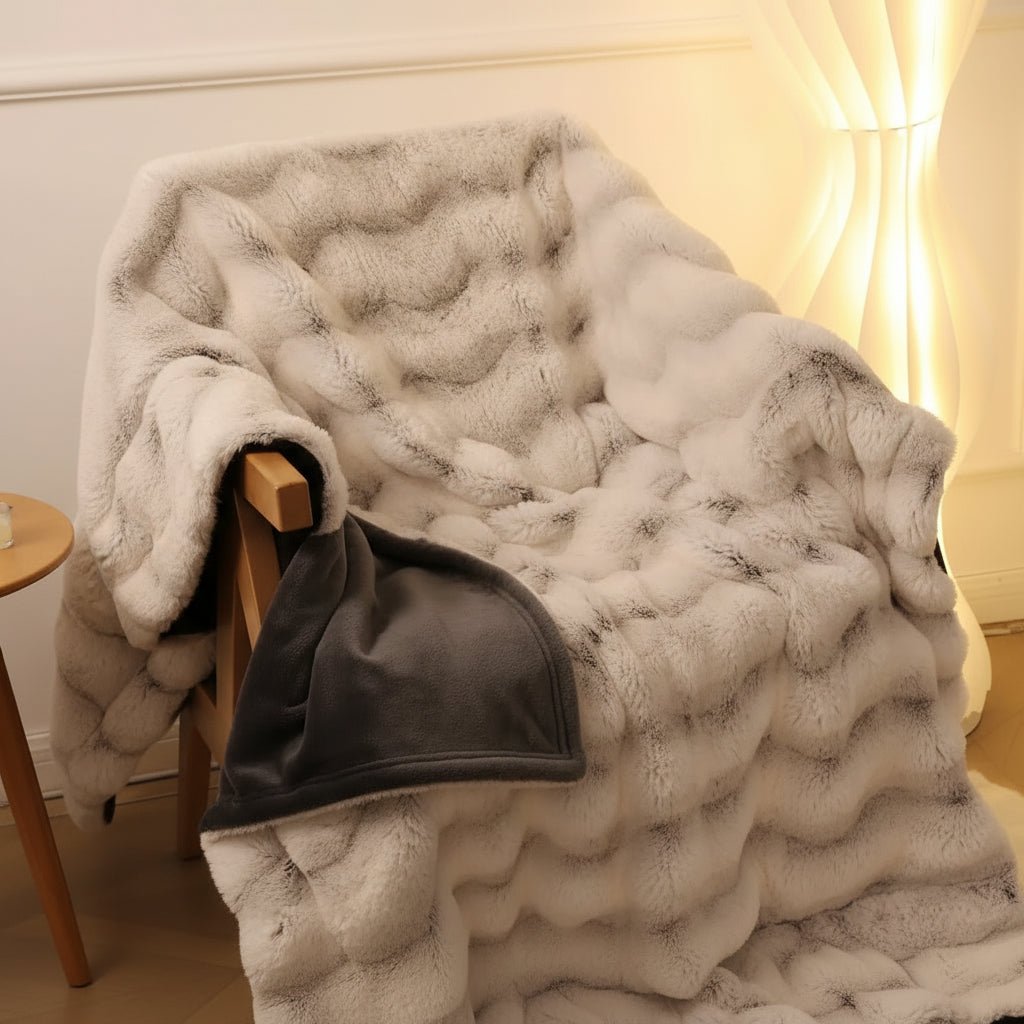 Dubbelzijdige fleece deken – imitatie konijnenbont