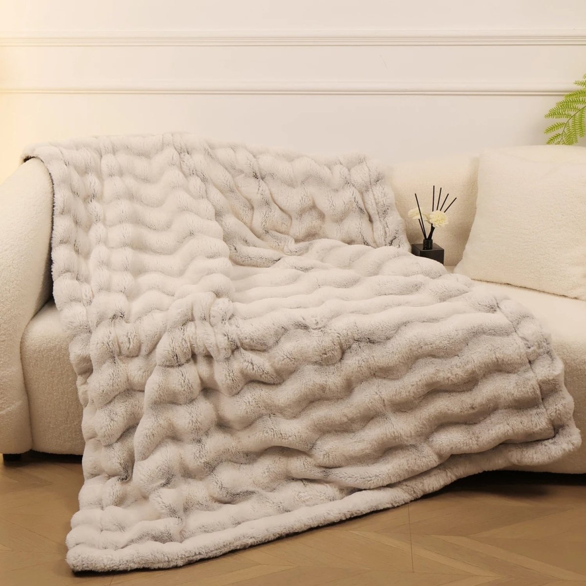 Dubbelzijdige fleece deken – imitatie konijnenbont