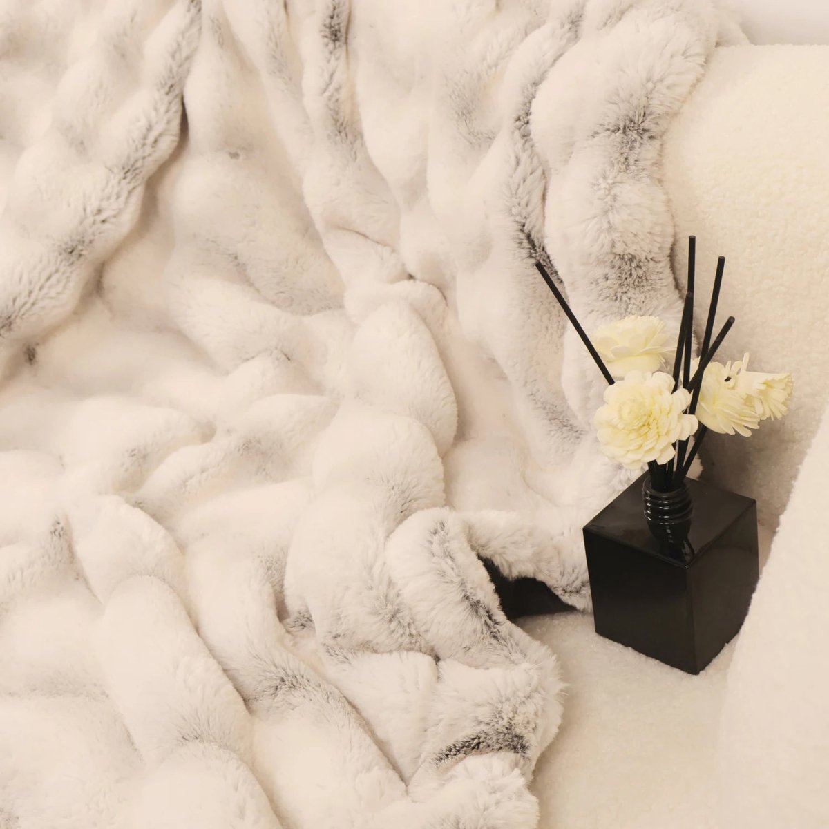 Dubbelzijdige fleece deken – imitatie konijnenbont
