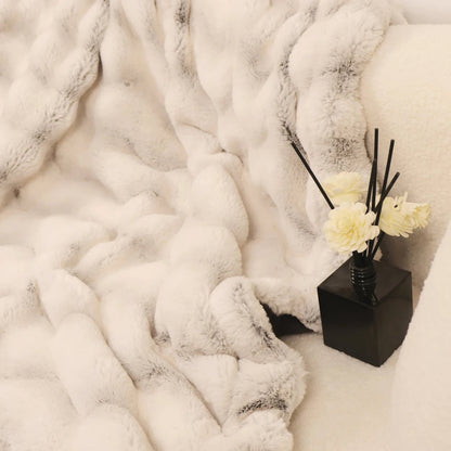 Dubbelzijdige fleece deken – imitatie konijnenbont