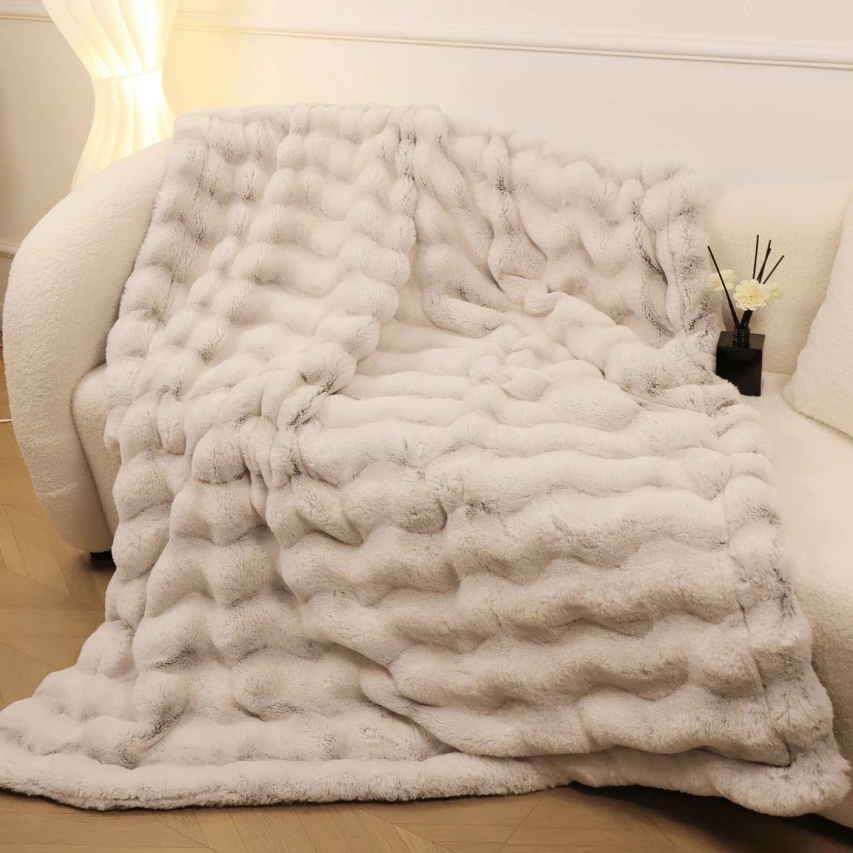 Dubbelzijdige fleece deken – imitatie konijnenbont
