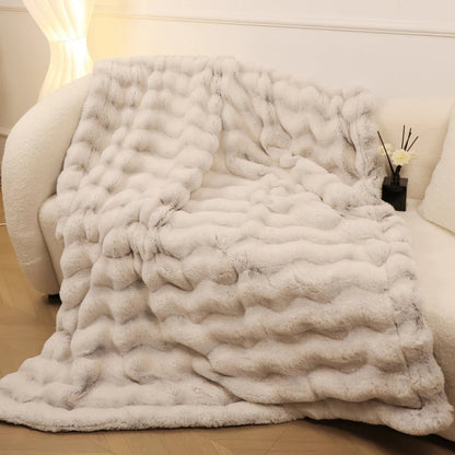 Dubbelzijdige fleece deken – imitatie konijnenbont