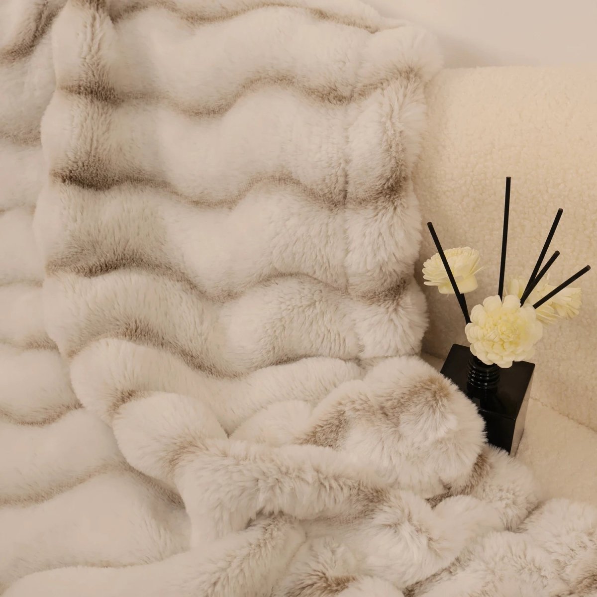 Dubbelzijdige fleece deken – imitatie konijnenbont