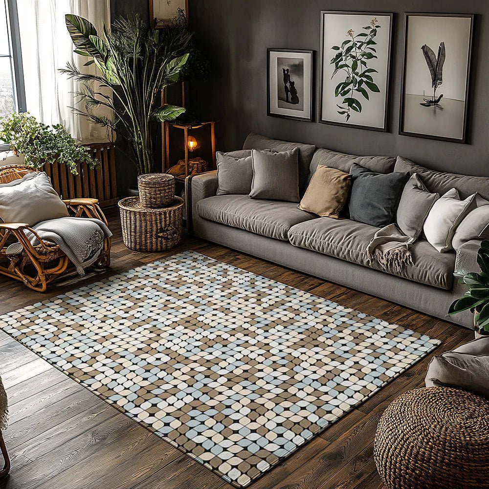 Flanellen vloerkleed – geometrische print