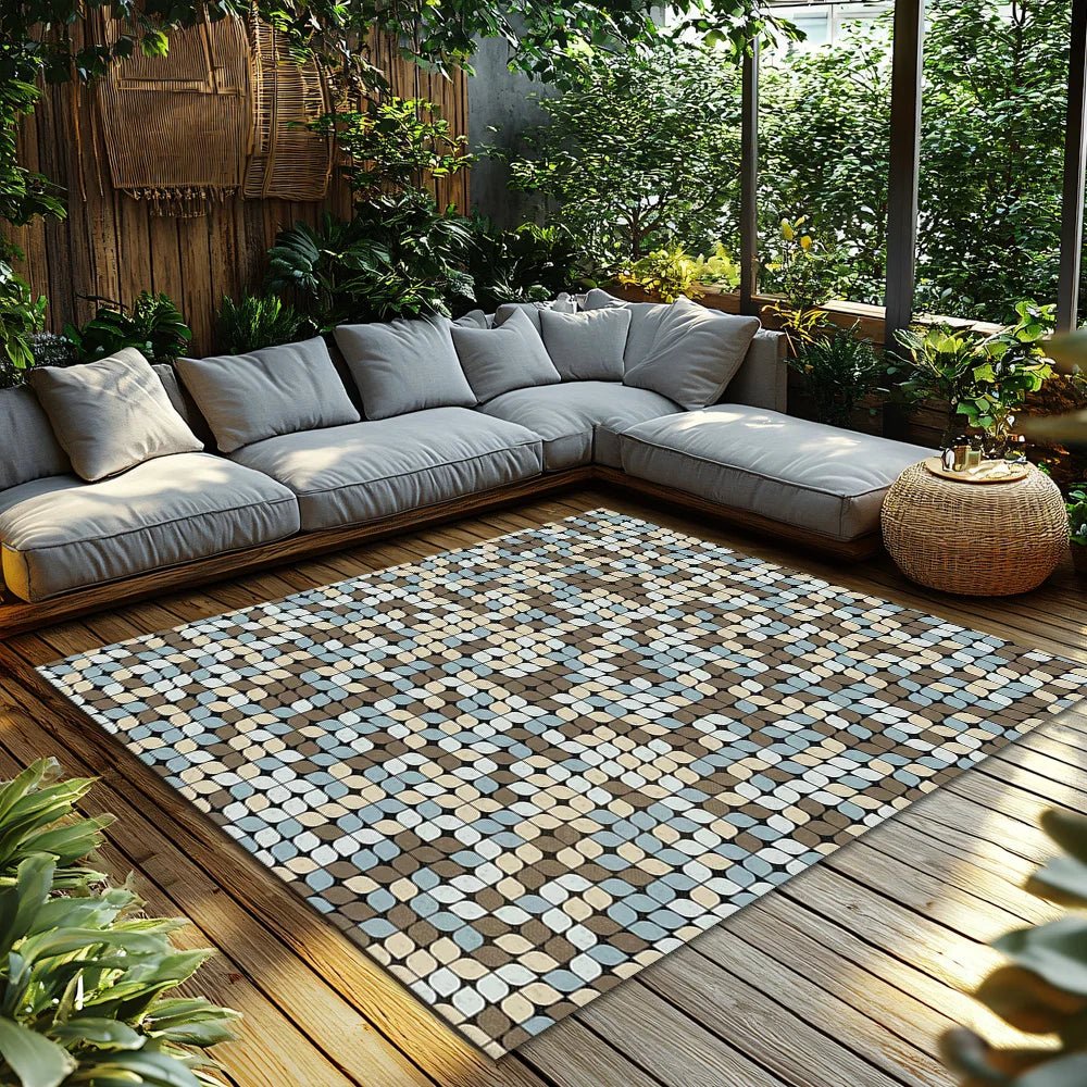 Flanellen vloerkleed – geometrische print