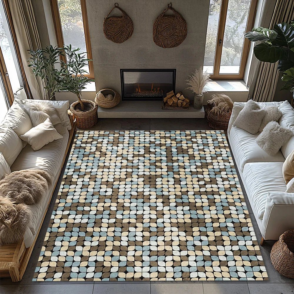 Flanellen vloerkleed – geometrische print