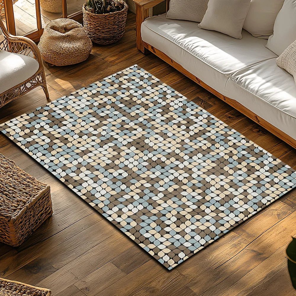 Flanellen vloerkleed – geometrische print