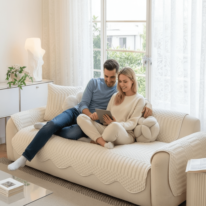 Fleece bankhoes dik – warme sofa cover