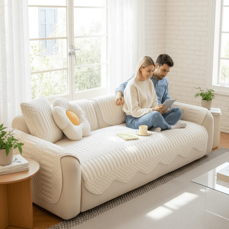 Fleece bankhoes dik – warme sofa cover