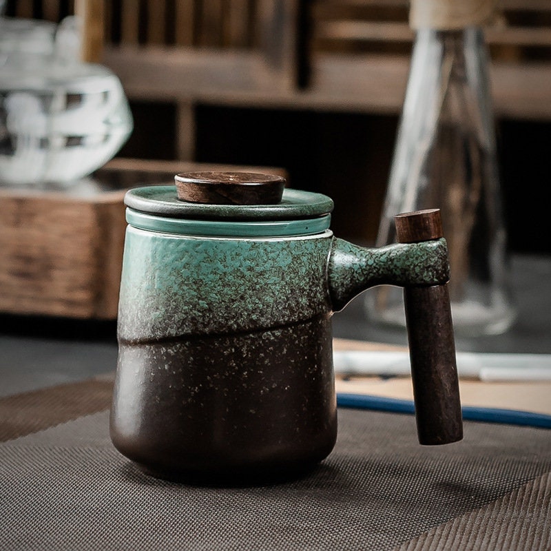 Theemok Japans Keramiek Infuser Deksel Theekop Design