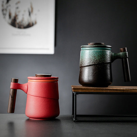 Theemok Japans Keramiek Infuser Deksel Theekop Design