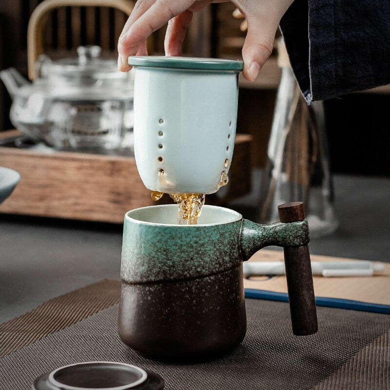 Theemok Japans Keramiek Infuser Deksel Theekop Design