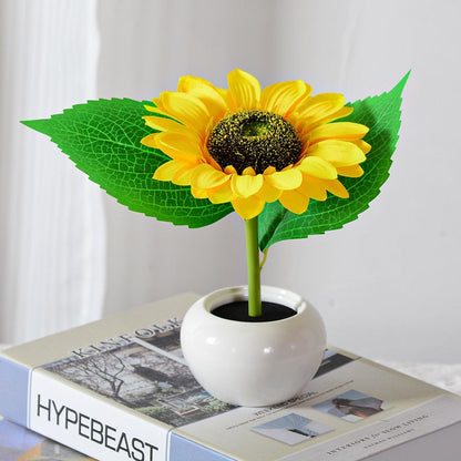 Zonnebloem LED Tafellamp Bloemen Nachtlamp Sfeerverlichting Romantisch Cadeau Bureau Lamp