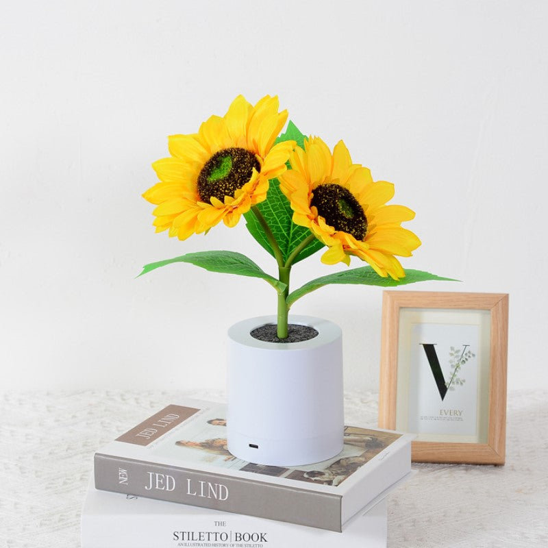 Zonnebloem LED Tafellamp Bloemen Nachtlamp Sfeerverlichting Romantisch Cadeau Bureau Lamp