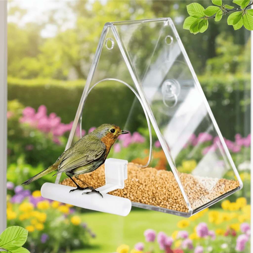 Acryl Vogelvoederbak – Vogelvoeder Buiten Windbescherming Driehoekig