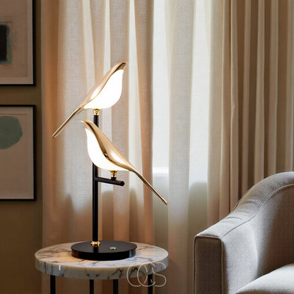 LED Tafellamp Gouden Vogel Design
