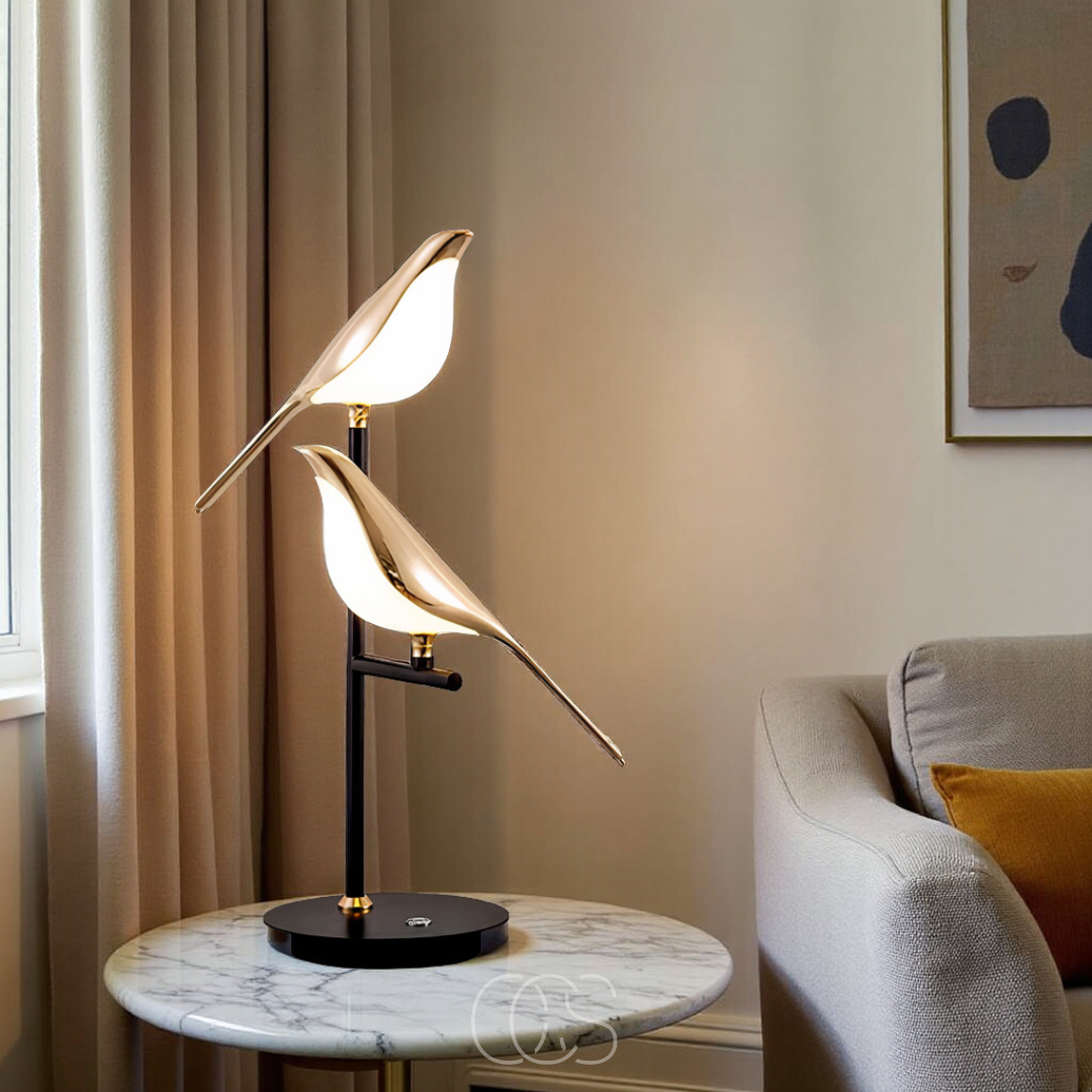 LED Tafellamp Gouden Vogel Design