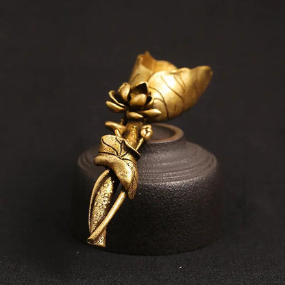 Theelepel Lotus Messing Design