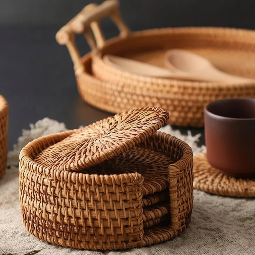 Rotan onderzetters set