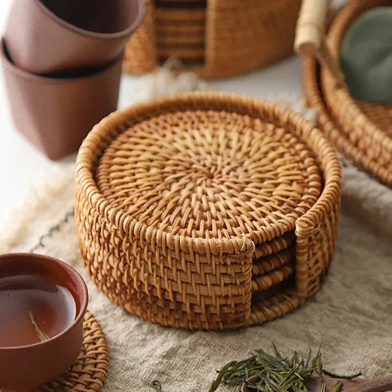 Rotan onderzetters set