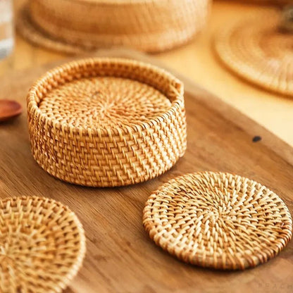 Rotan onderzetters set
