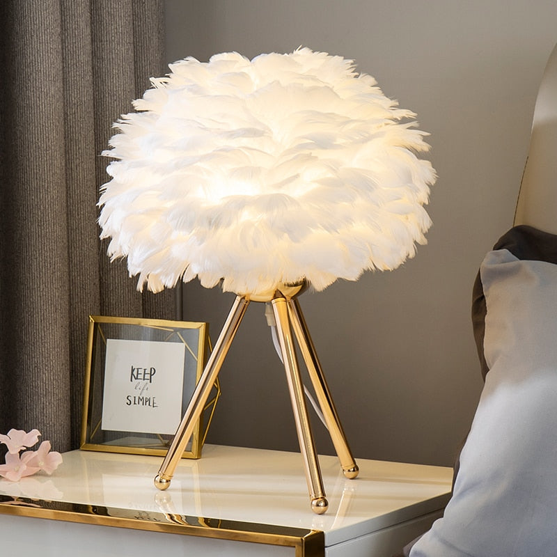 Veer Tafellamp LED Design Lamp Struisvogel Veren