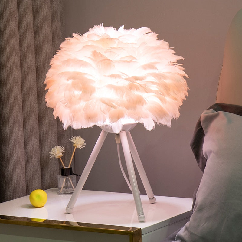 Veer Tafellamp LED Design Lamp Struisvogel Veren