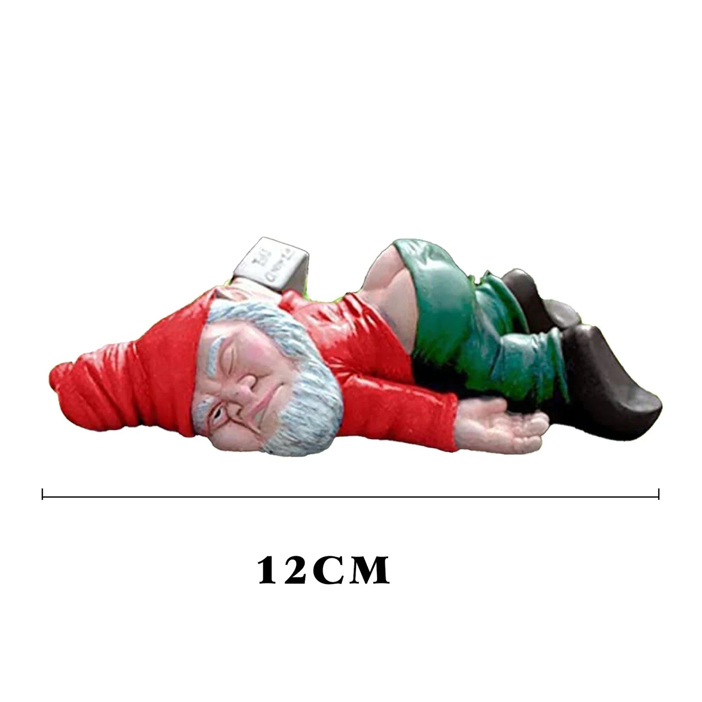 15 cm Rode Dronken Tuinkabouter Beeld – Tuin- en Bloempot Decoratie