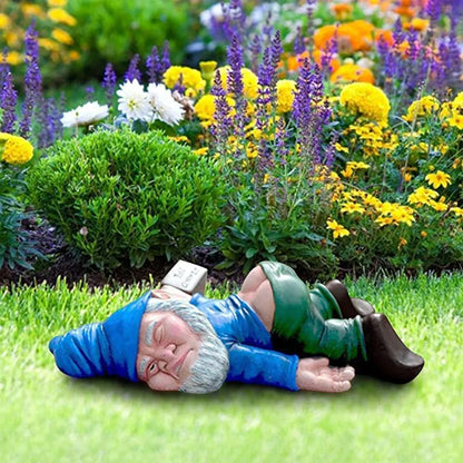 15 cm Rode Dronken Tuinkabouter Beeld – Tuin- en Bloempot Decoratie