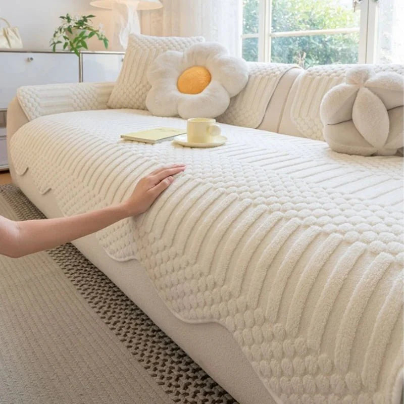 Fleece bankhoes dik – warme sofa cover