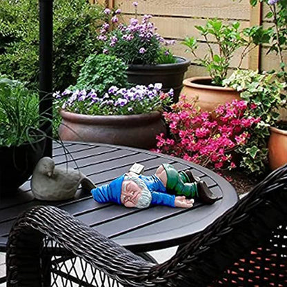 15 cm Rode Dronken Tuinkabouter Beeld – Tuin- en Bloempot Decoratie