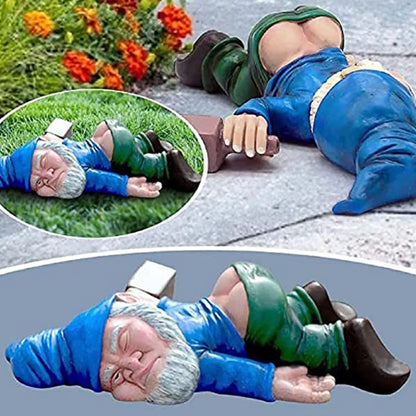 15 cm Rode Dronken Tuinkabouter Beeld – Tuin- en Bloempot Decoratie