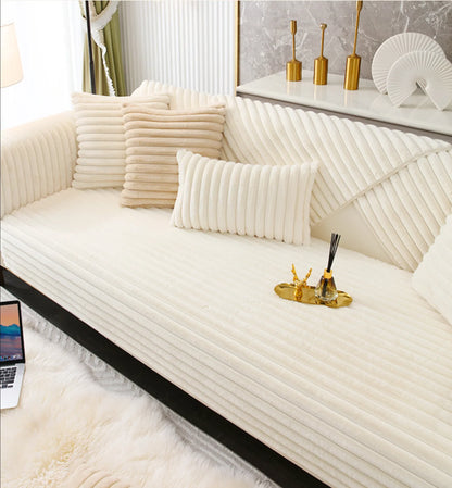 Winter bankhoes pluche – imitatie konijnenbont