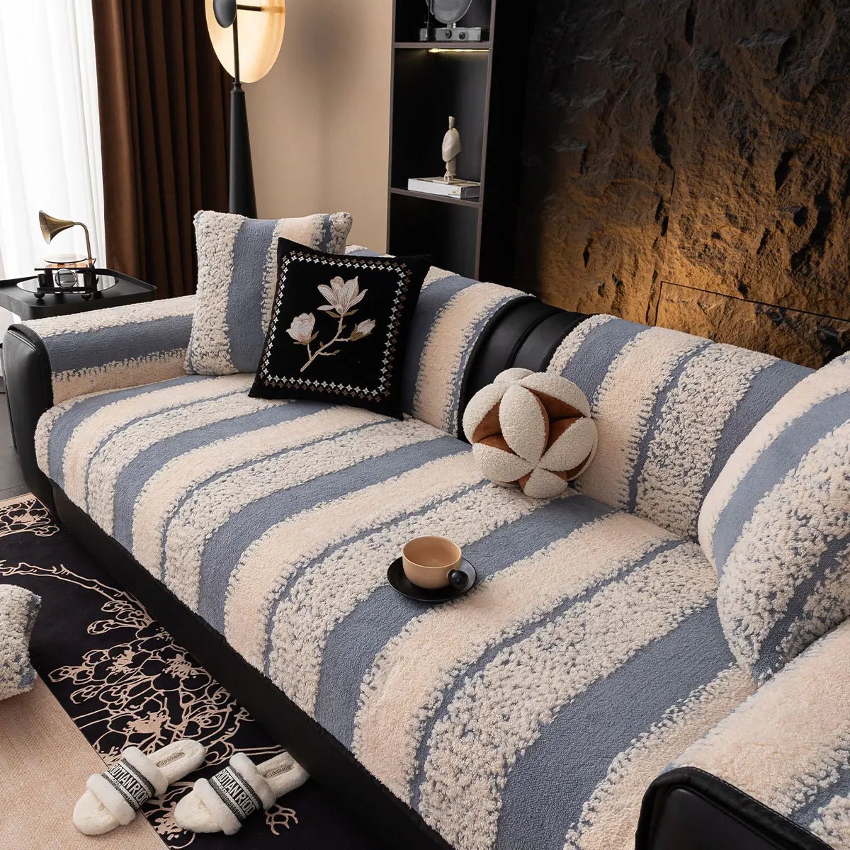 Pluche bankhoes antislip – sofa beschermer