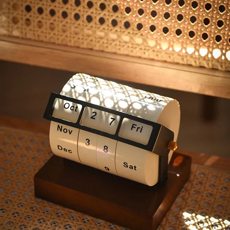 Houten draaikalender – bureau decoratie