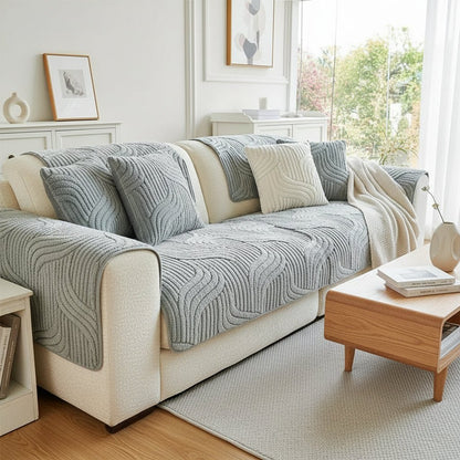 Velours bankhoes – antislip sofa cover