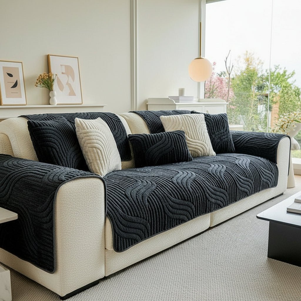 Velours bankhoes – antislip sofa cover