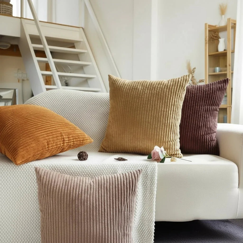 PLUSHCORD Soft Corduroy Cushion Cover