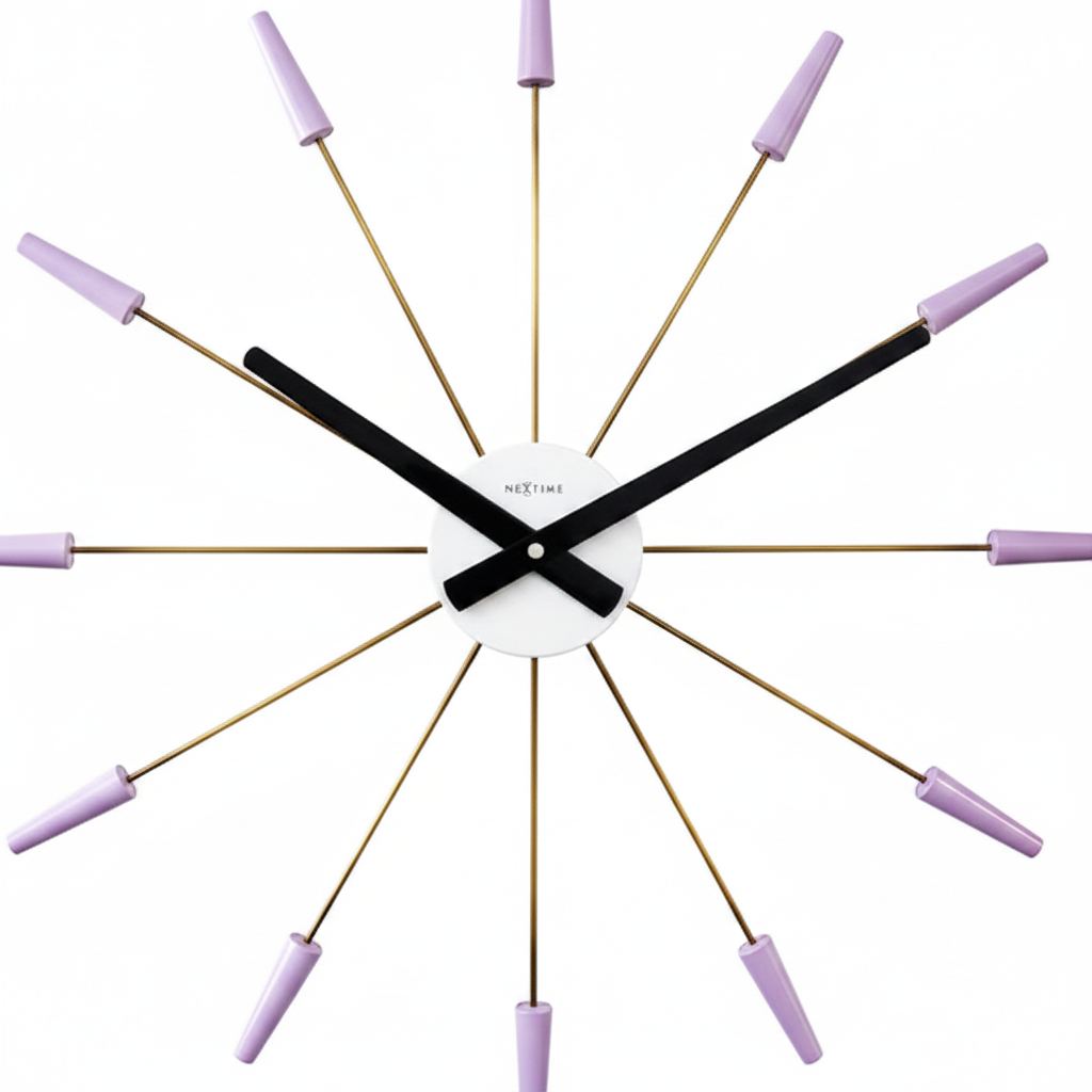 Stille Wandklok 58 cm Pins/RVS