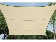 Perel Waterdoorlatend Zonnezeil Vierkant 5x5m Champagne