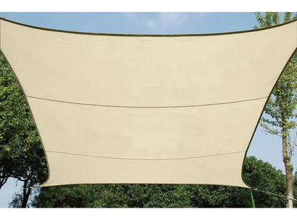 Perel Waterdoorlatend Zonnezeil Vierkant 3.6x3.6m Champagne