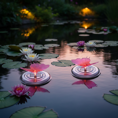 Drijvende Solar Tuinverlichting Set van 2 – Vlinder Libelle Tuinvijver
