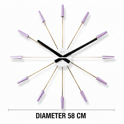 Stille Wandklok 58 cm Pins/RVS