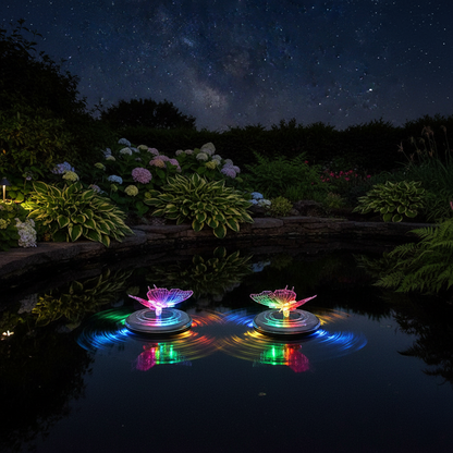 Drijvende Solar Tuinverlichting Set van 2 – Vlinder Libelle Tuinvijver