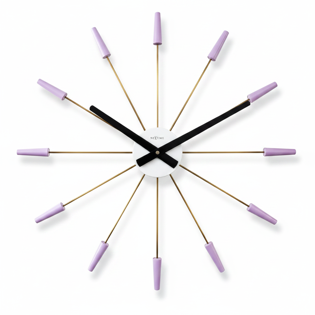 Stille Wandklok 58 cm Pins/RVS